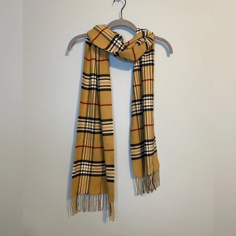 FRAAS Plaid Oversized Cashmink® Scarf, Camel Plaid